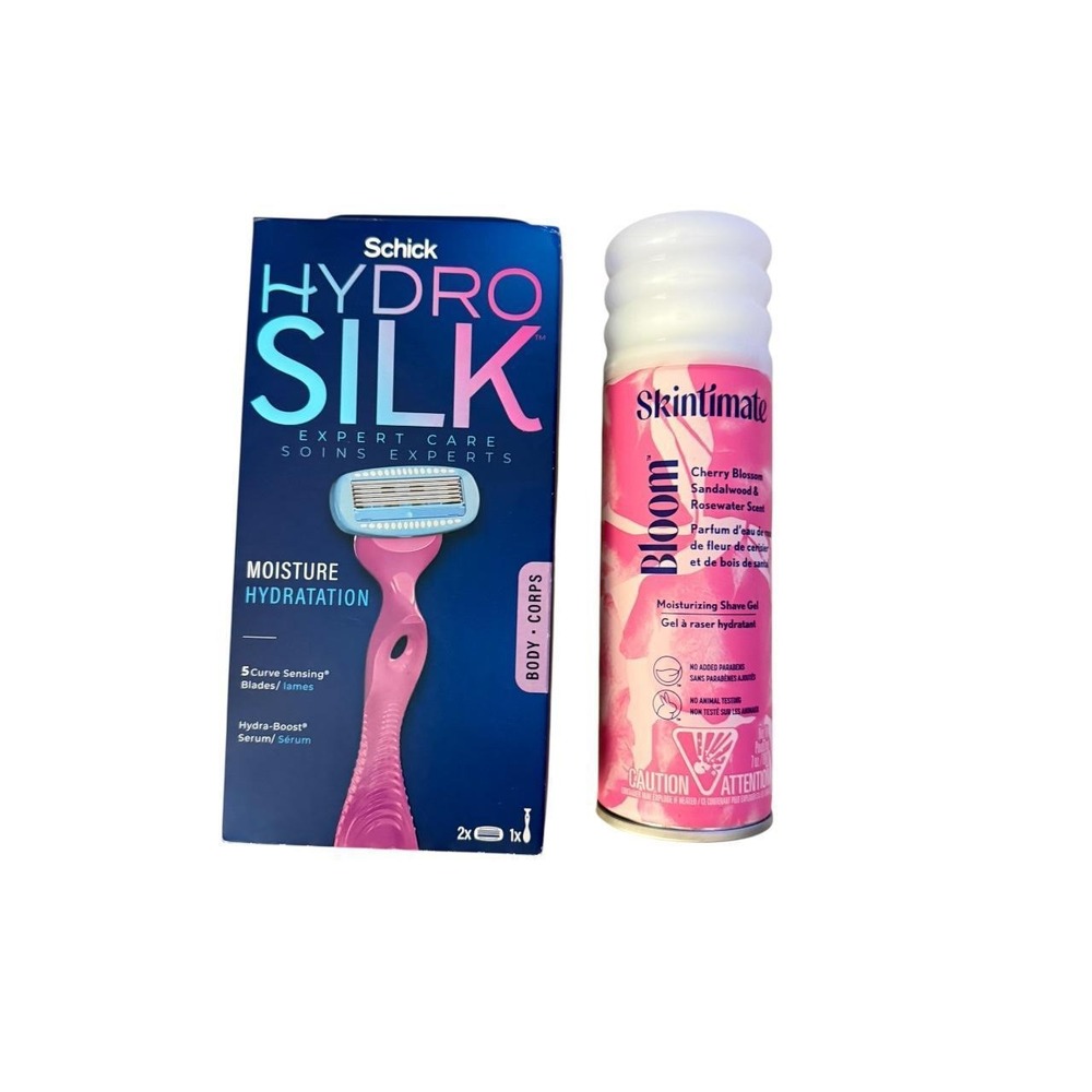 Schick Hydro Silk Razor and Skintimate Bloom Shave Gel bundle